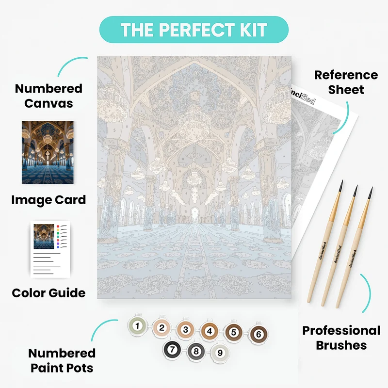 Ornate Mosque Interior - Paint by Numbers Kit