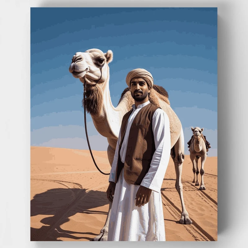 Desert Camel Handler - Paint by Numbers Kit