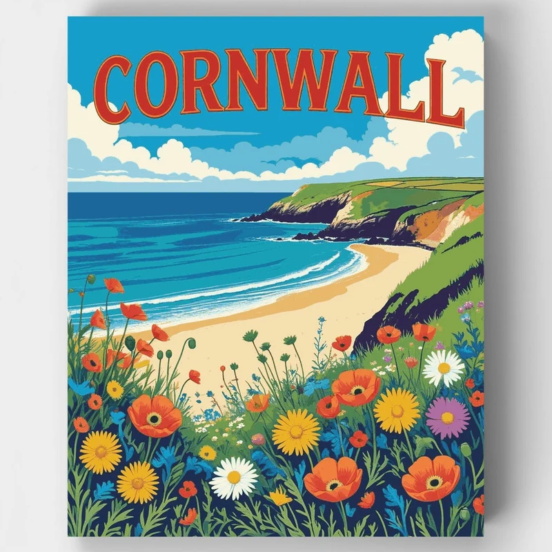 Cornwall Coastal Wildflowers - Paint by Numbers Kit