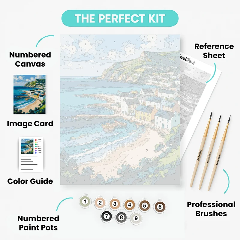 Cornwall Harbour Village - Paint by Numbers Kit