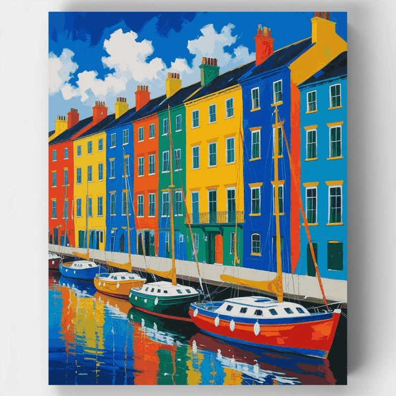 Copenhagen Colorful Harbor - Paint by Numbers Kit