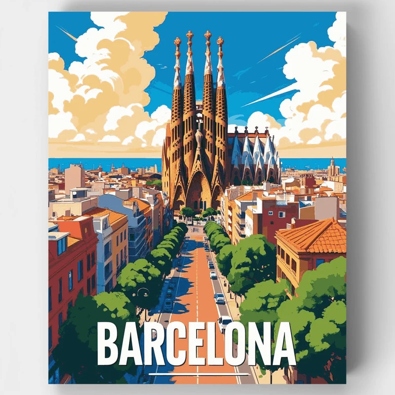 Barcelona Sagrada Família - Paint by Numbers Kit