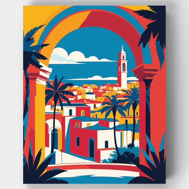 Barcelona Arch View - Paint by Numbers Kit