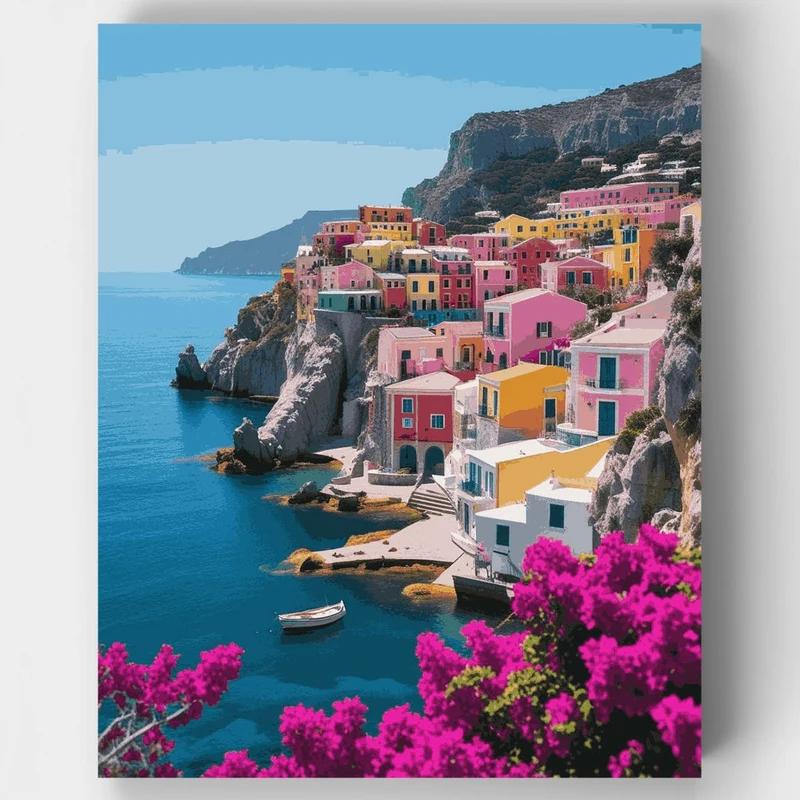 Cinque Terre Cliffside Village - Paint by Numbers Kit