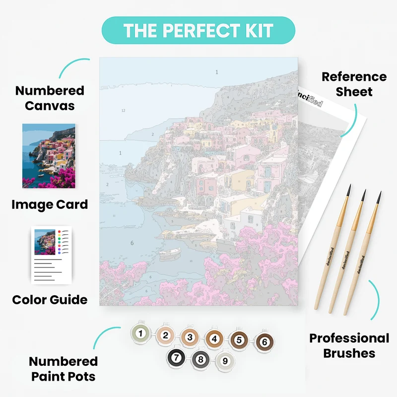 Cinque Terre Cliffside Village - Paint by Numbers Kit