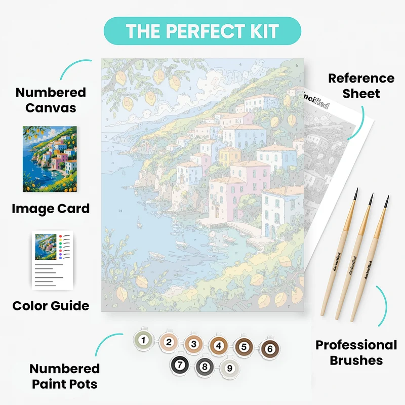 Amalfi Coast Lemon Village - Paint by Numbers Kit