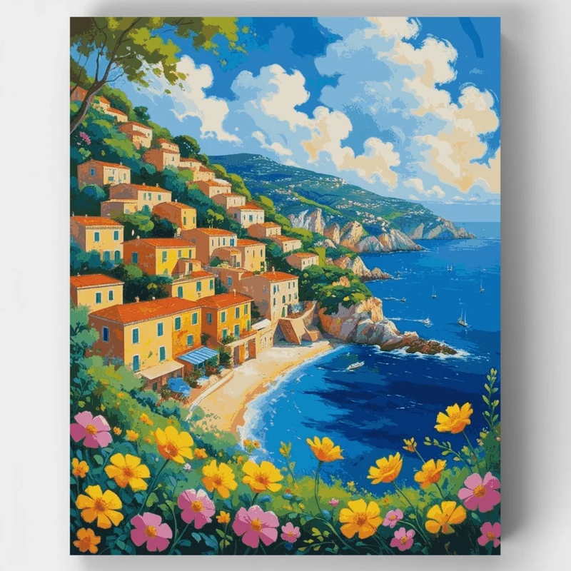 Amalfi Coast Village - Paint by Numbers Kit