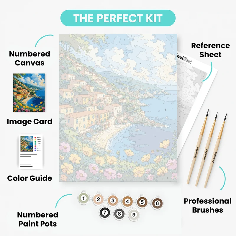Amalfi Coast Village - Paint by Numbers Kit