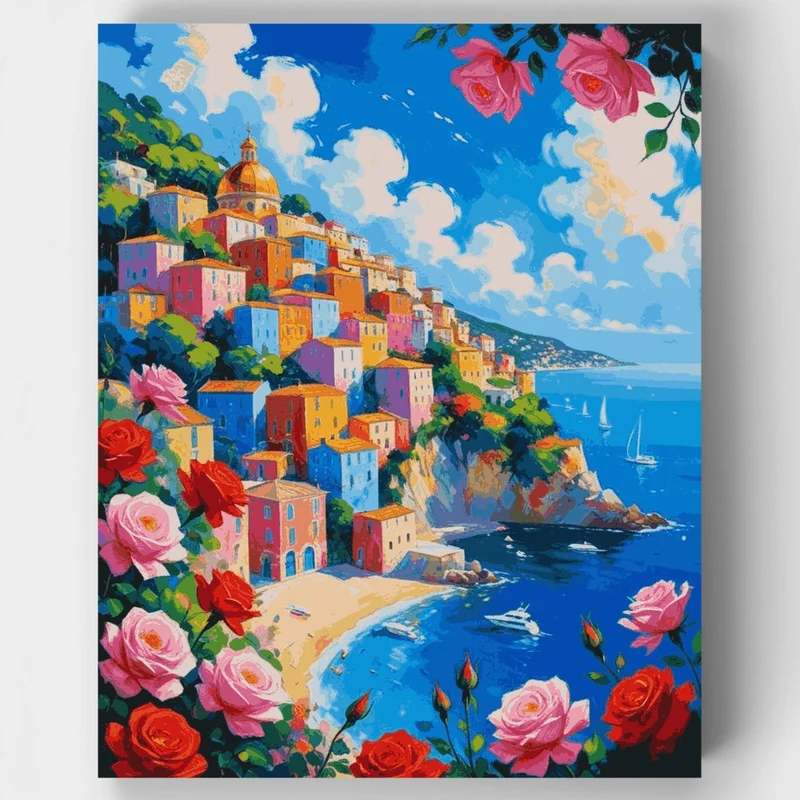 Amalfi Coast Roses - Paint by Numbers Kit