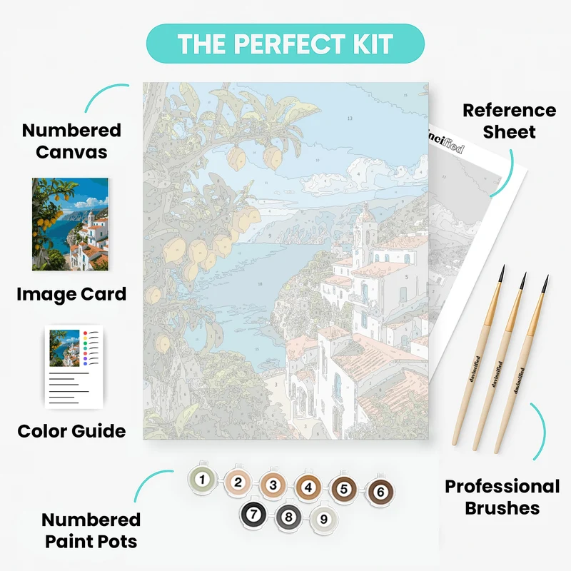 Amalfi Coast Lemon View - Paint by Numbers Kit