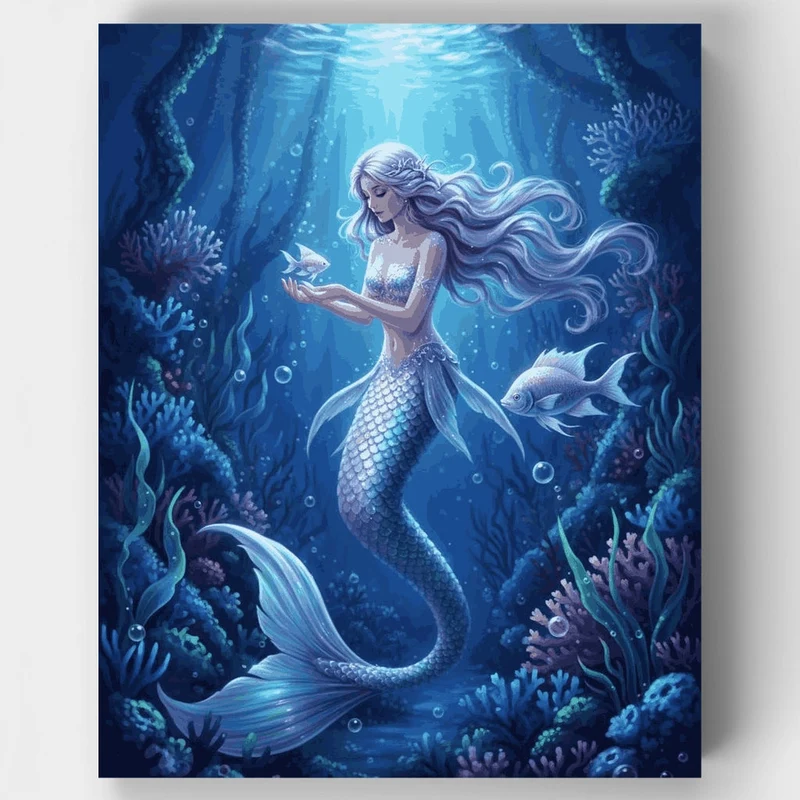 Enchanted Mermaid Underwater Kingdom - Paint by Numbers Kit