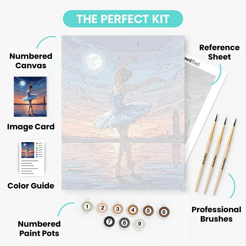 Ballerina Dancing Under the London Moon - Paint by Numbers Kit