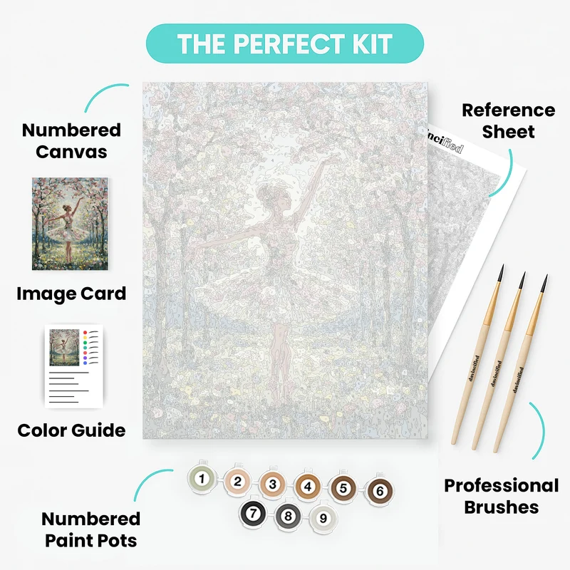 Ballerina in Blossom Garden - Paint by Numbers Kit