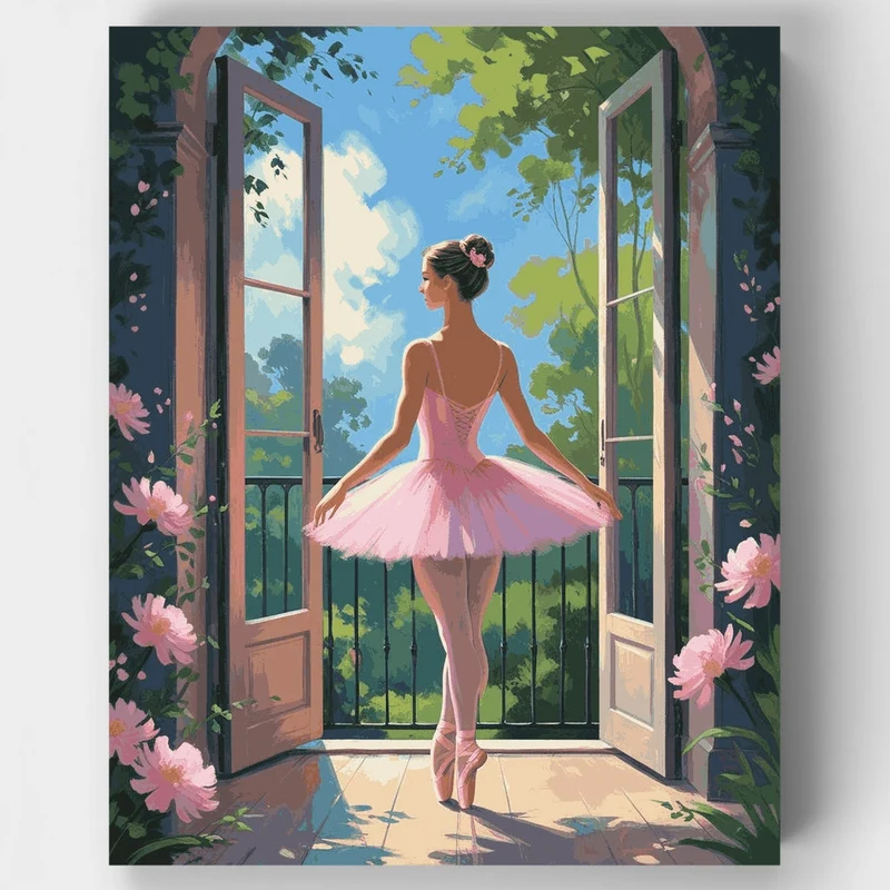 Ballerina at the Garden Door - Paint by Numbers Kit