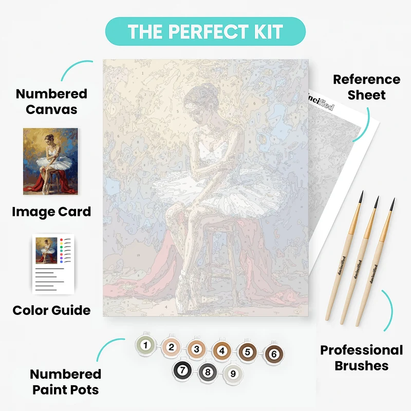 Graceful Ballerina in White - Paint by Numbers Kit