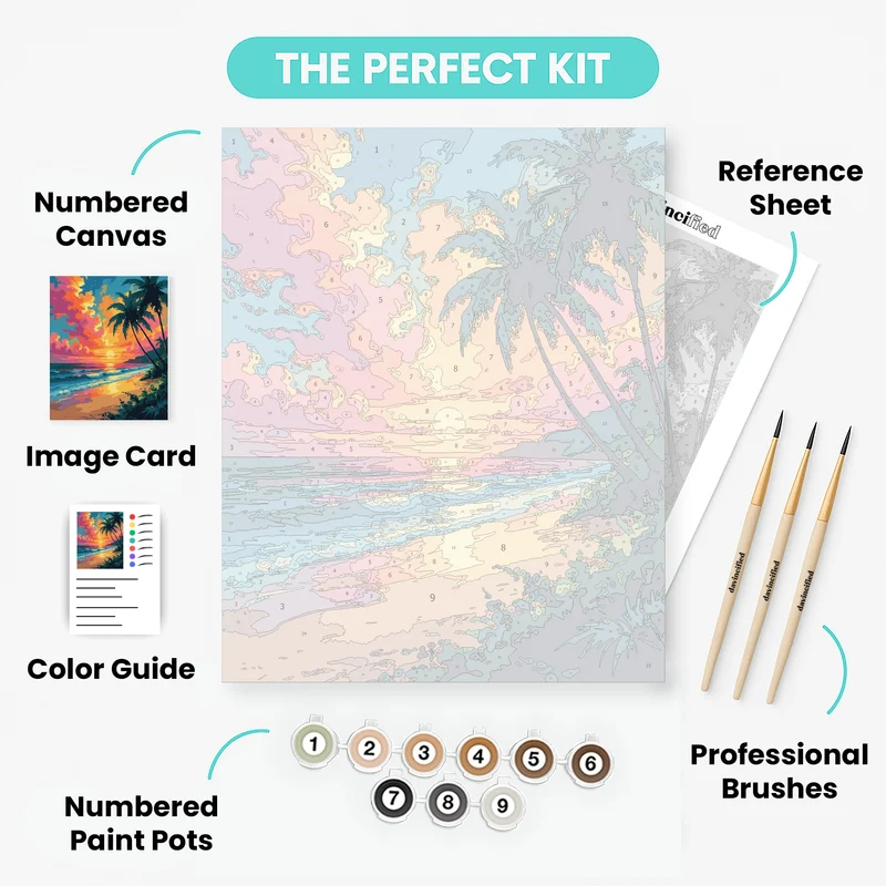 Hawaiian Paradise Sunset - Paint by Numbers Kit