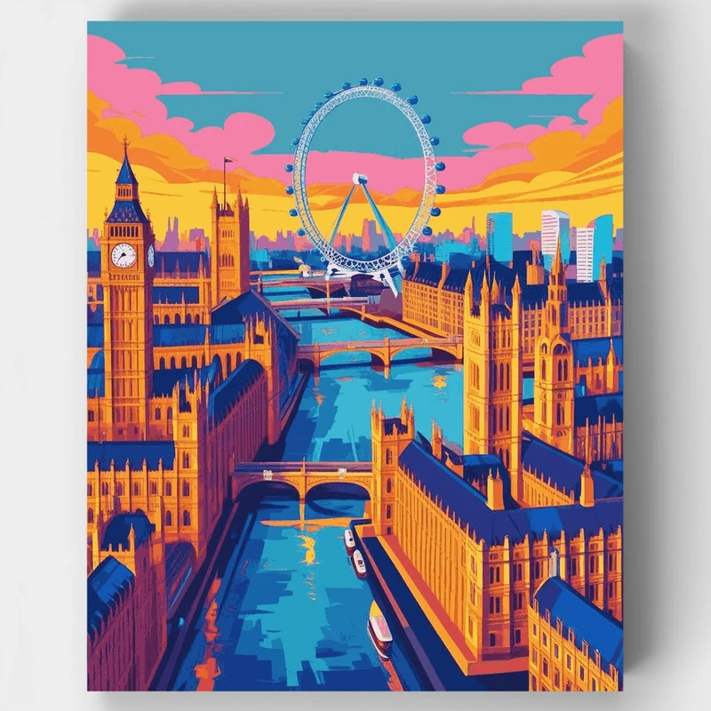 London Skyline at Sunset - Paint by Numbers Kit