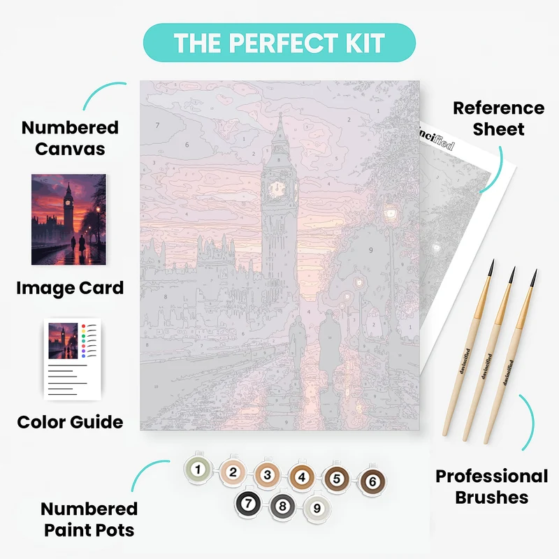 Big Ben at Twilight, London - Paint by Numbers Kit