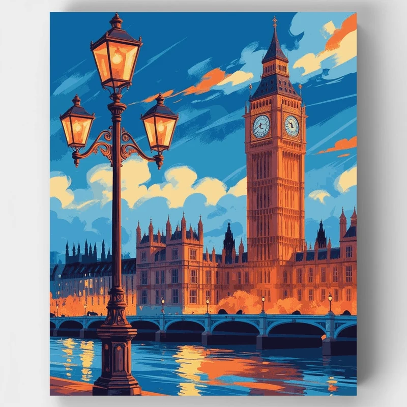 Big Ben & Westminster at Dusk - Paint by Numbers Kit