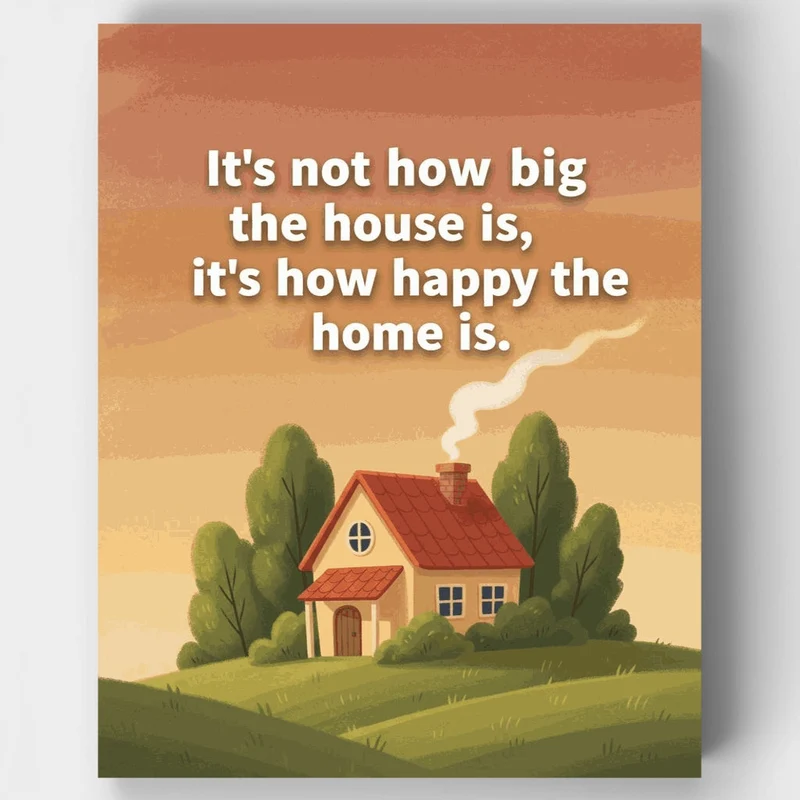 Happy Home Inspirational Quote - Paint by Numbers Kit