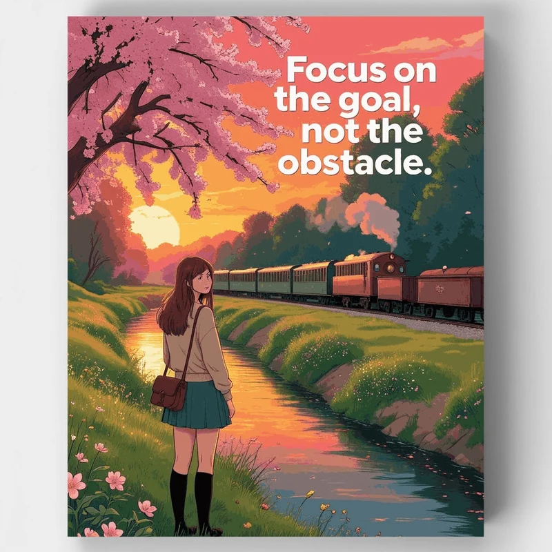 Focus on the Goal Not the Obstacle - Paint by Numbers Kit