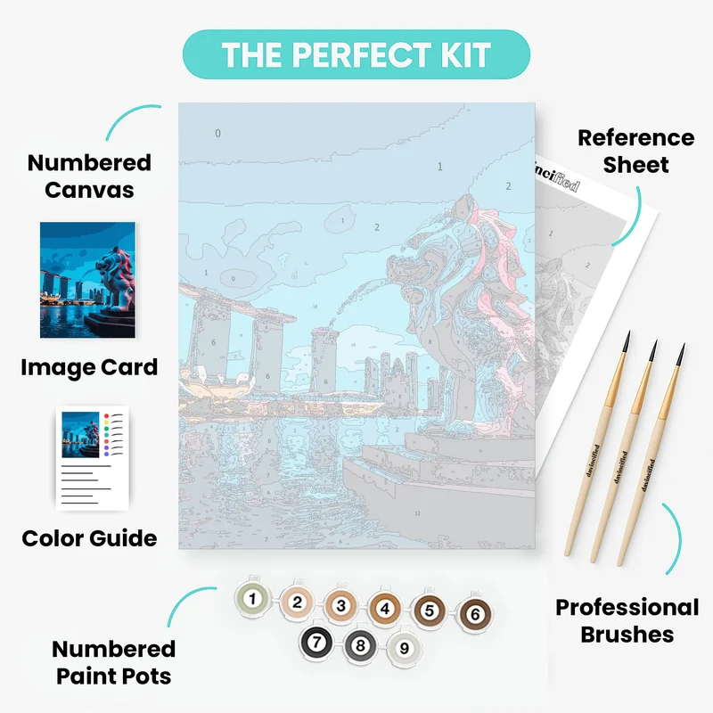 Singapore Merlion Skyline - Paint by Numbers Kit