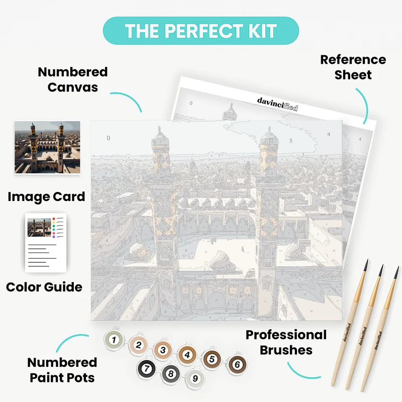 Islamic Architecture Mosque Courtyard - Paint by Numbers Kit