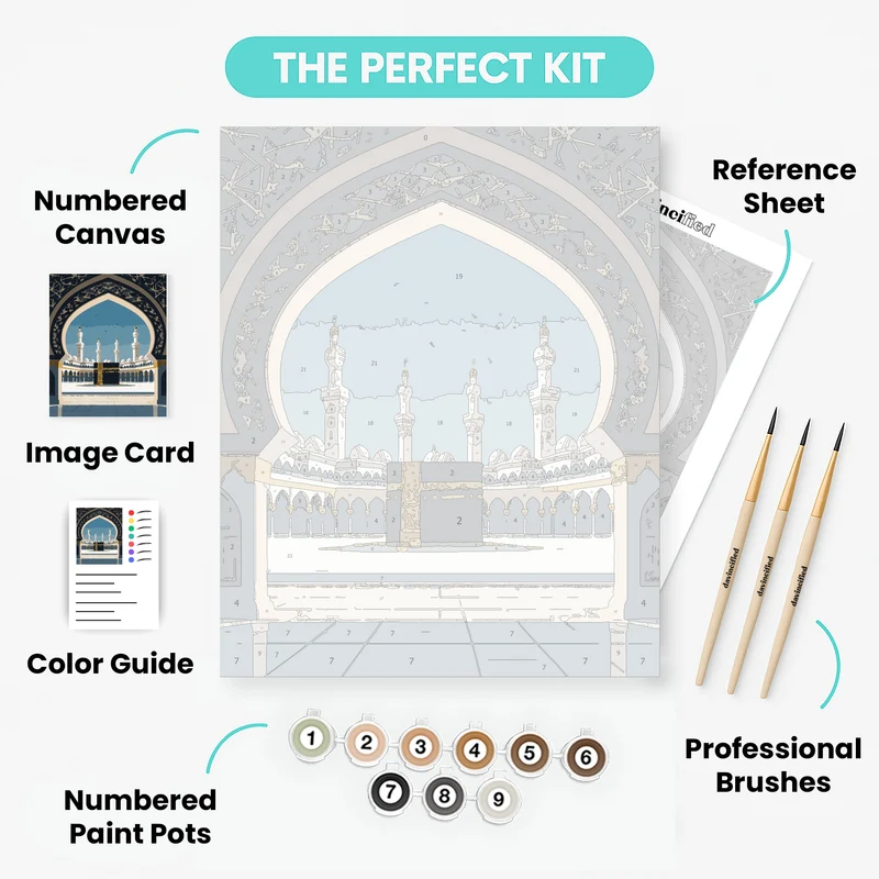 Majestic Mosque with Kaaba - Paint by Numbers Kit