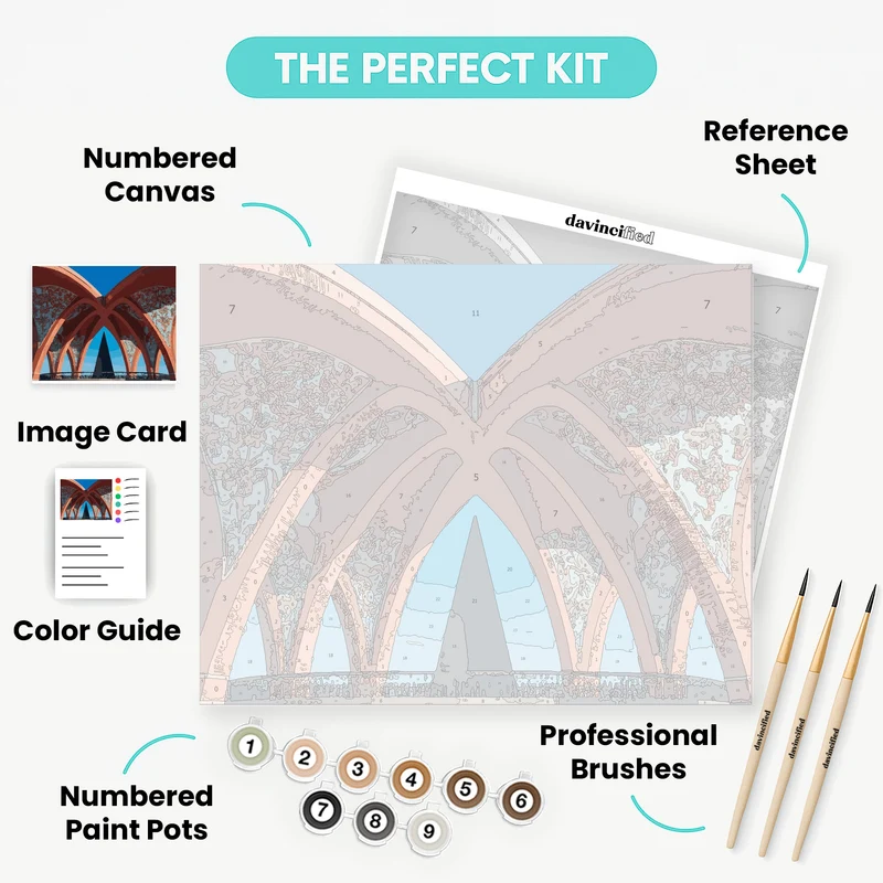Pakistan Monument Arches - Paint by Numbers Kit