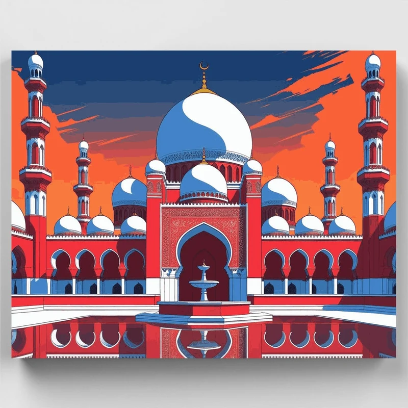 Majestic Islamic Mosque - Paint by Numbers Kit