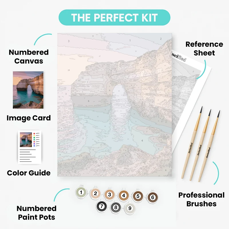 Coastal Arch Sunset - Paint by Numbers Kit