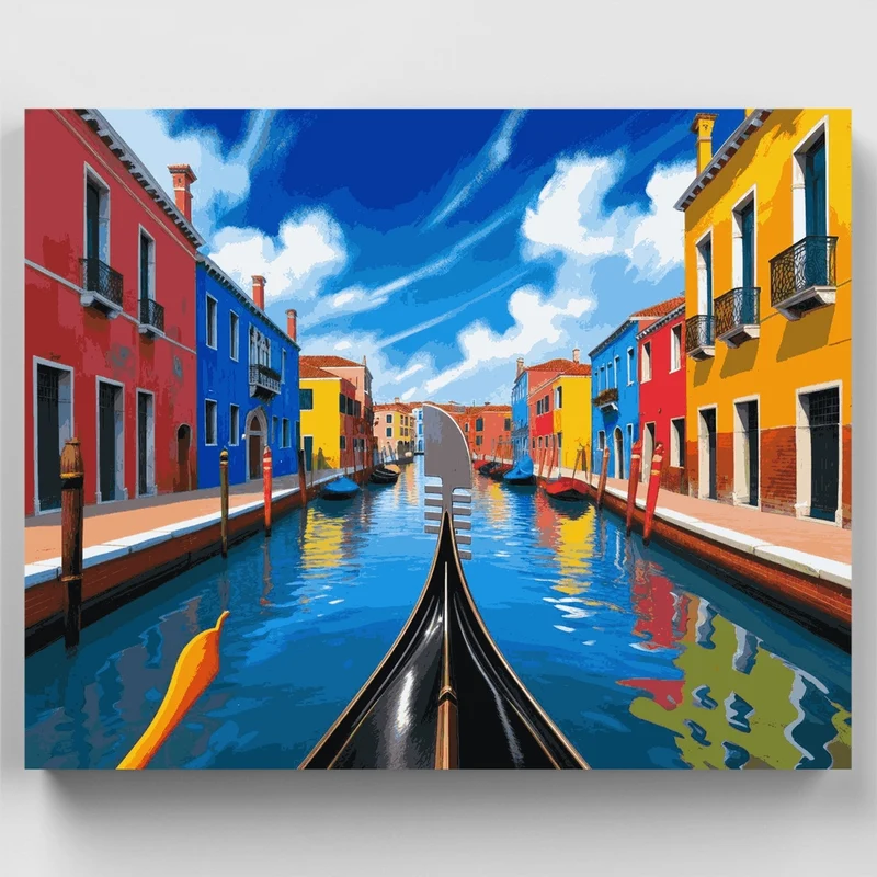 Colorful Venice Canal - Paint by Numbers Kit