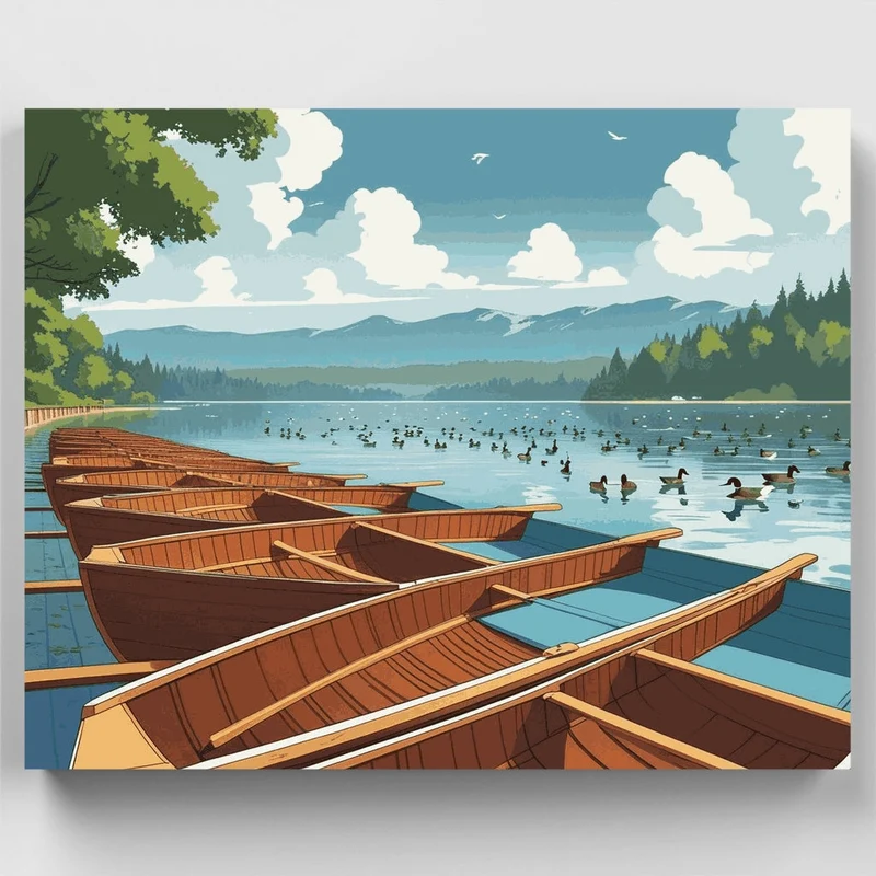 Lakeside Wooden Boats - Paint by Numbers Kit