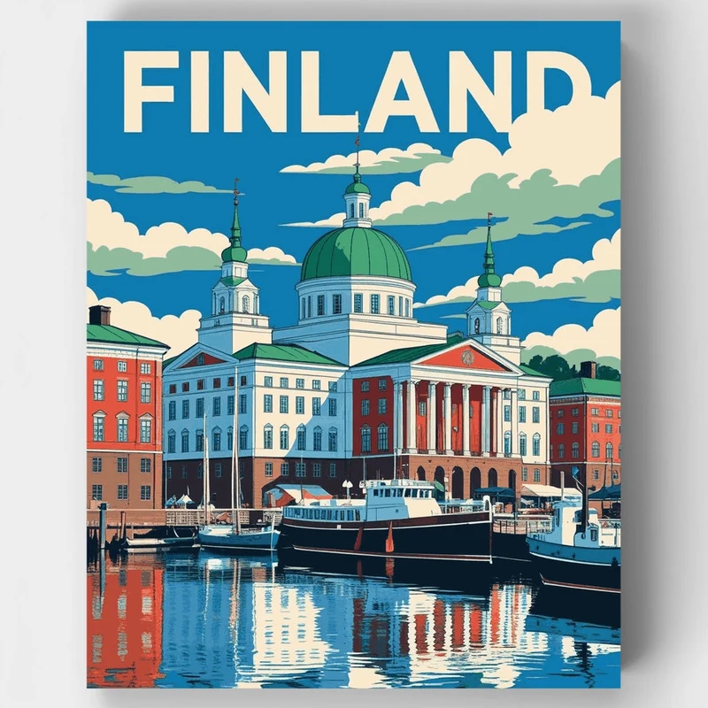 Finnish Harbor Cathedral - Paint by Numbers Kit