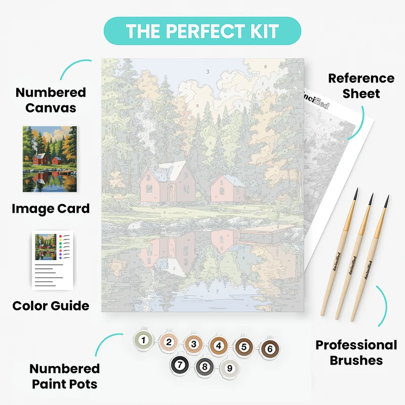 Finnish Lakeside Cabin - Paint by Numbers Kit