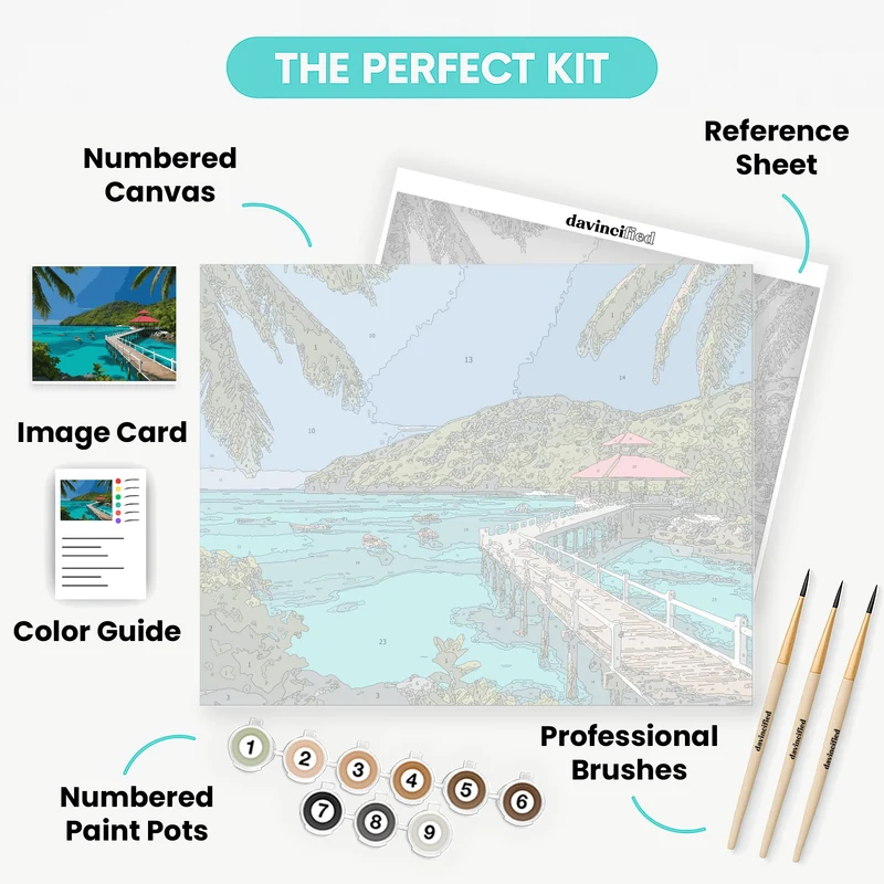 Tropical Paradise Pier - Paint by Numbers Kit