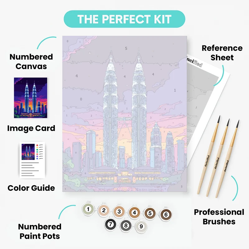 Petronas Towers Malaysia - Paint by Numbers Kit
