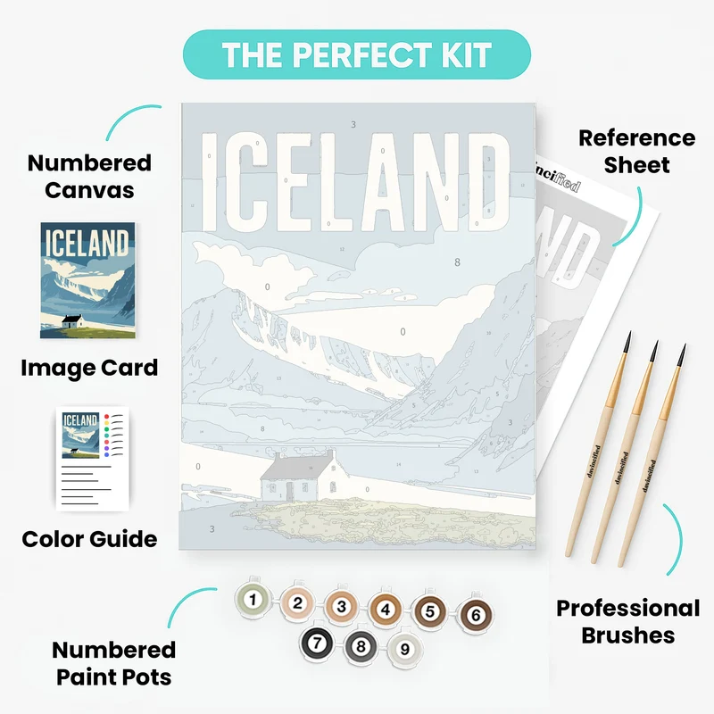 Icelandic Mountain House - Paint by Numbers Kit