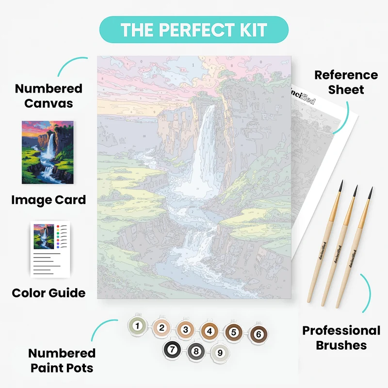 Majestic Waterfall Canyon - Paint by Numbers Kit
