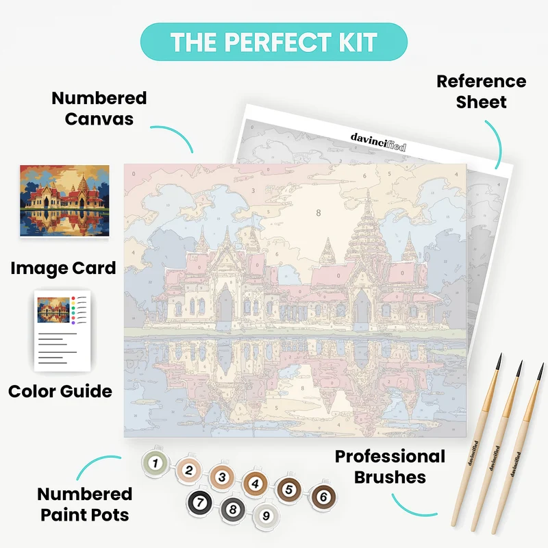 Thai Temple Sunset - Paint by Numbers Kit