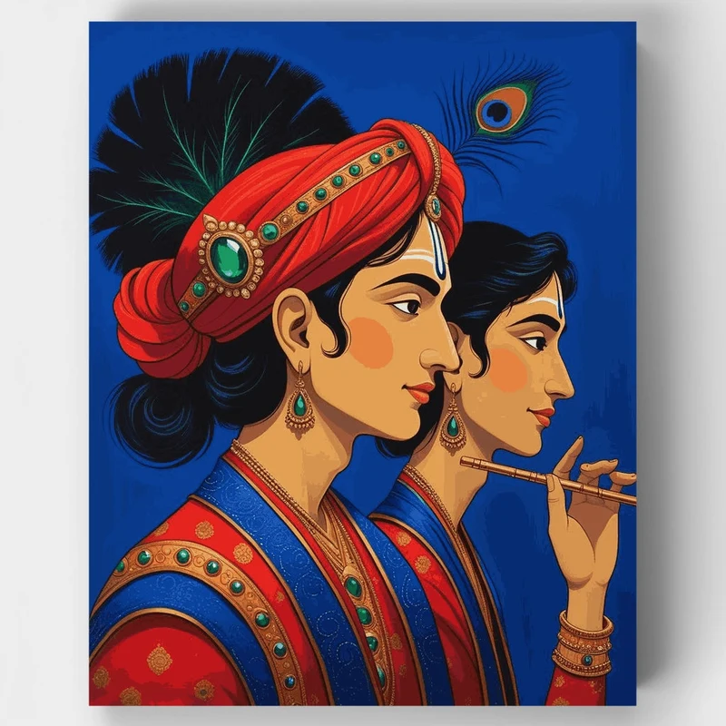 Krishna and Radha - Paint by Numbers Kit