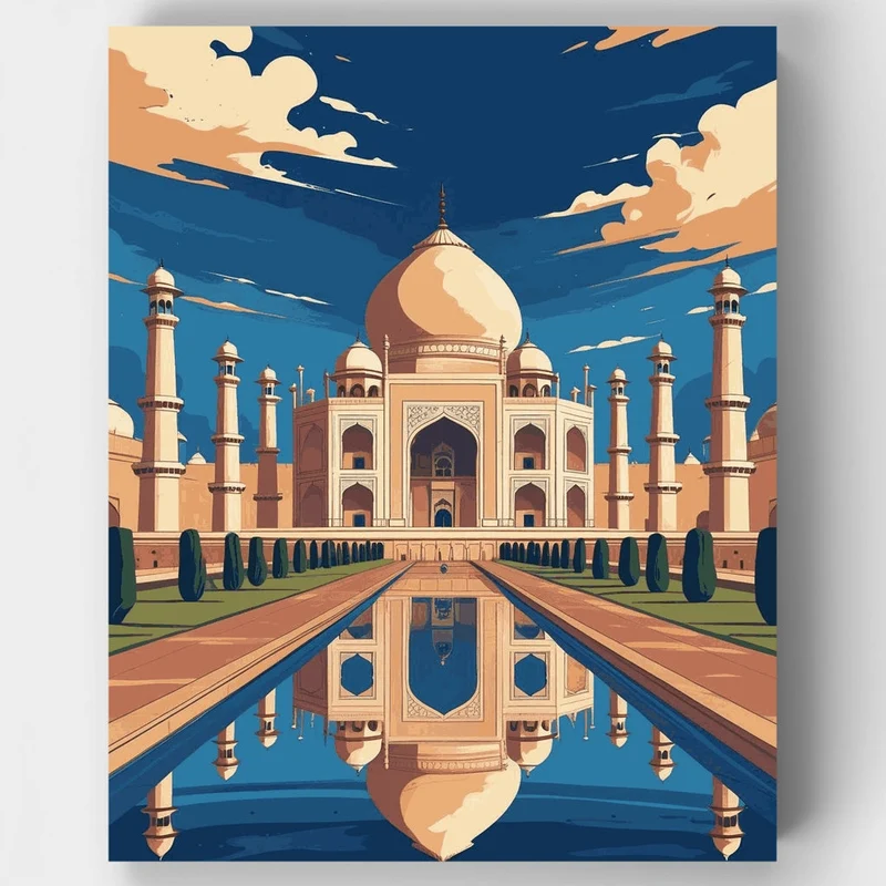 Taj Mahal Reflection - Paint by Numbers Kit