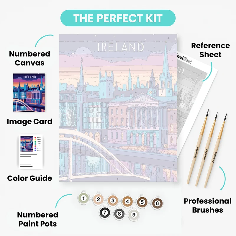 Dublin Cityscape at Twilight - Paint by Numbers Kit