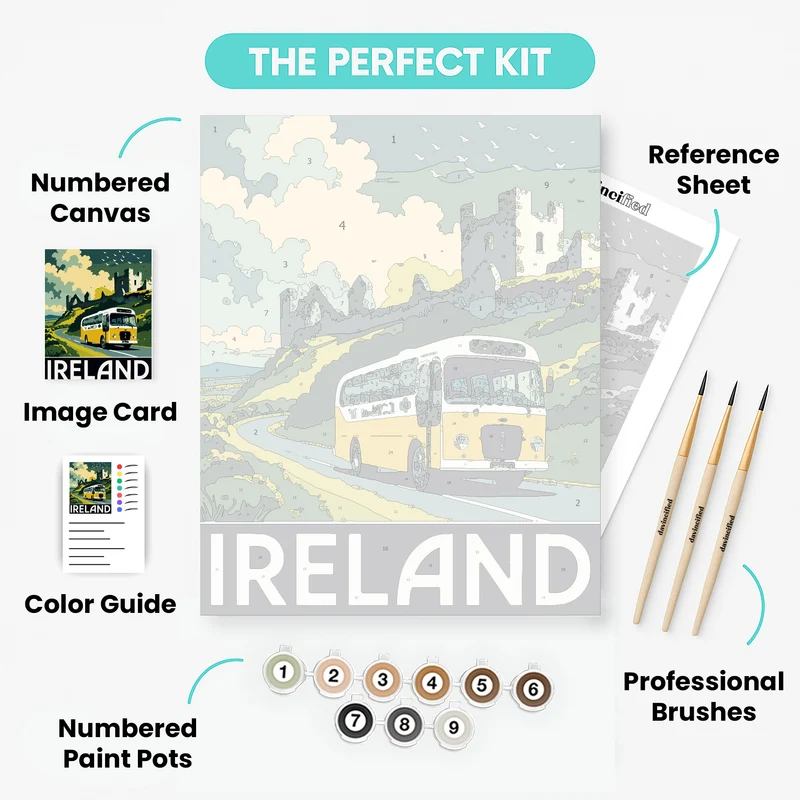 Irish Castle Bus Journey - Paint by Numbers Kit