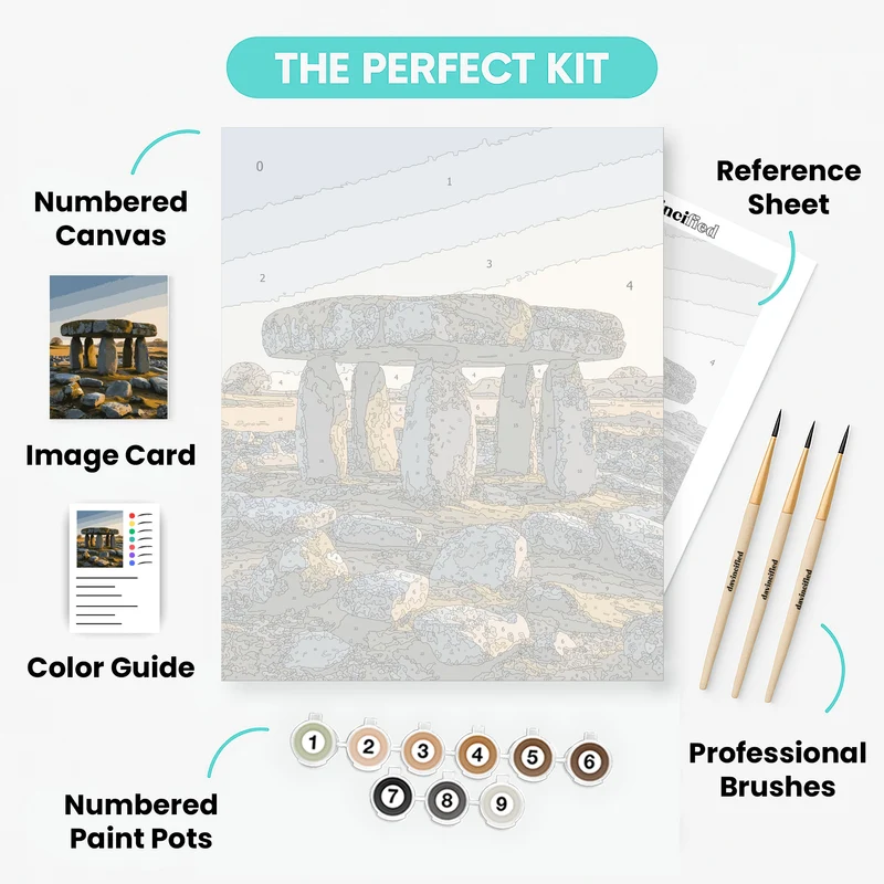 Ancient Stone Circle at Sunset - Paint by Numbers Kit