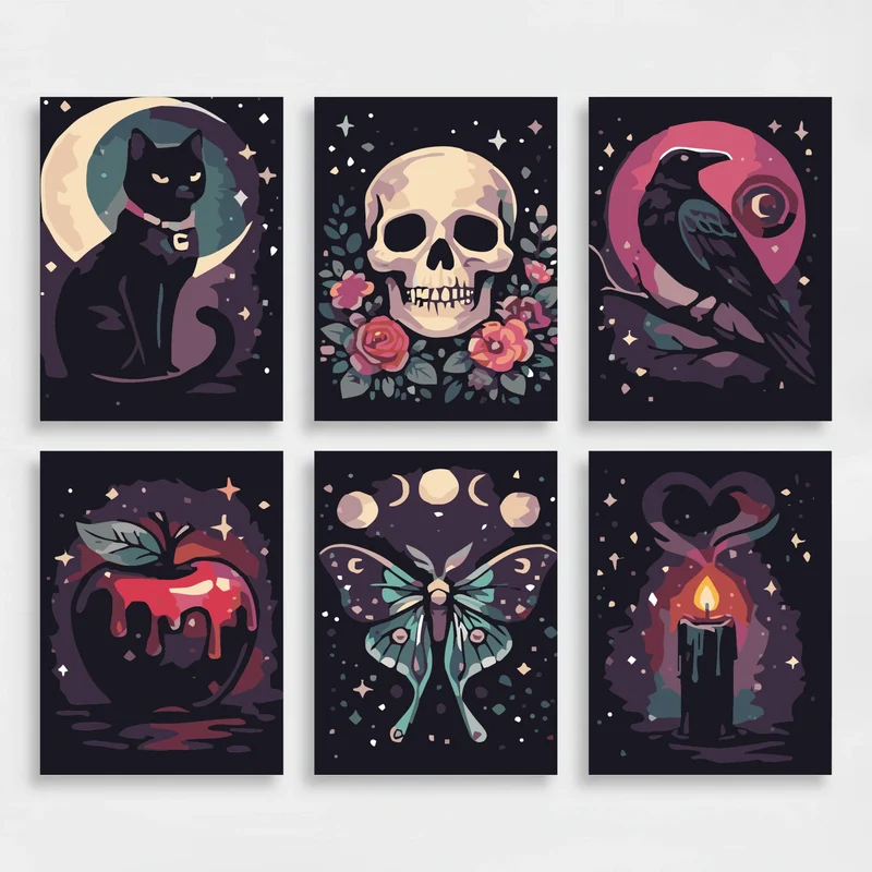 Mystical Gothic Nights - Mini Paint by Numbers Set