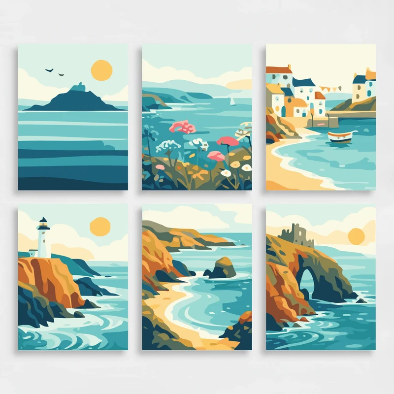Coastal Escapes - Mini Paint by Numbers Set