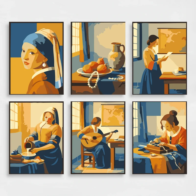Johannes Vermeer - Mini Paint by Numbers Set