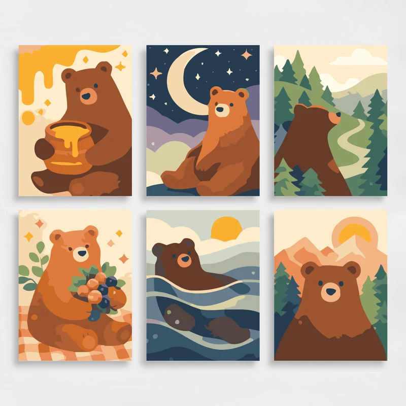 Bears - Mini Paint by Numbers Set