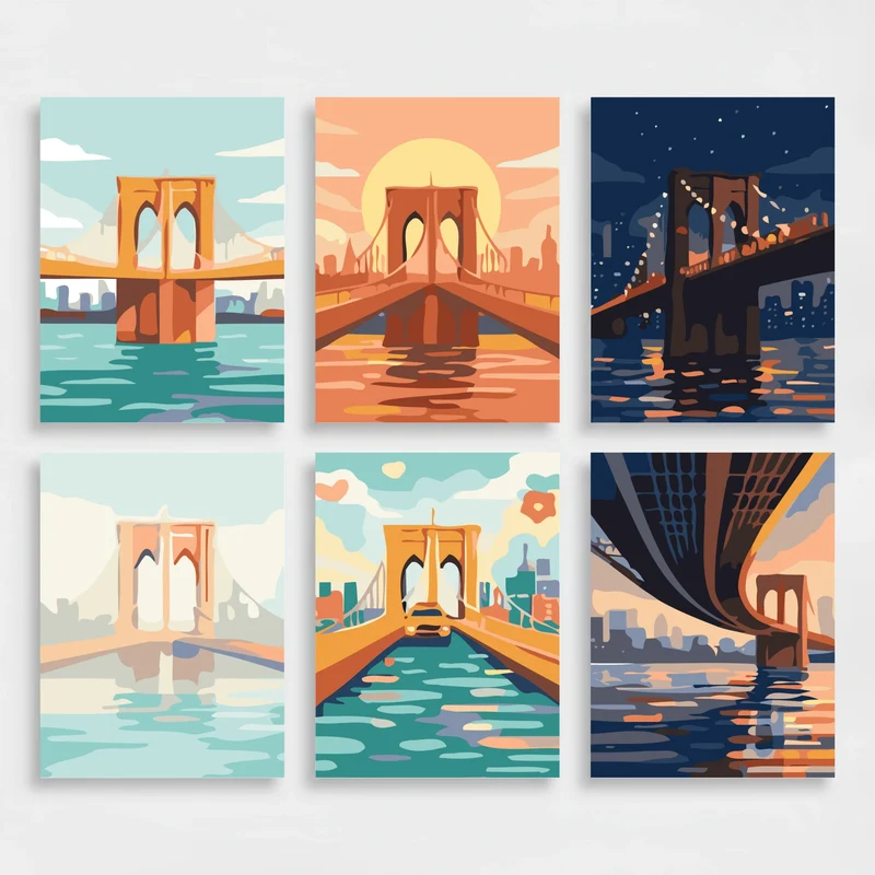 Brooklyn Bridge - Mini Paint by Numbers Set